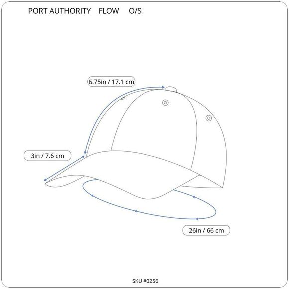 Port Authority UNISEX Baseball Cap Hat Blue White Flow Strapback 6 Panel One SZ - Picture 4 of 14